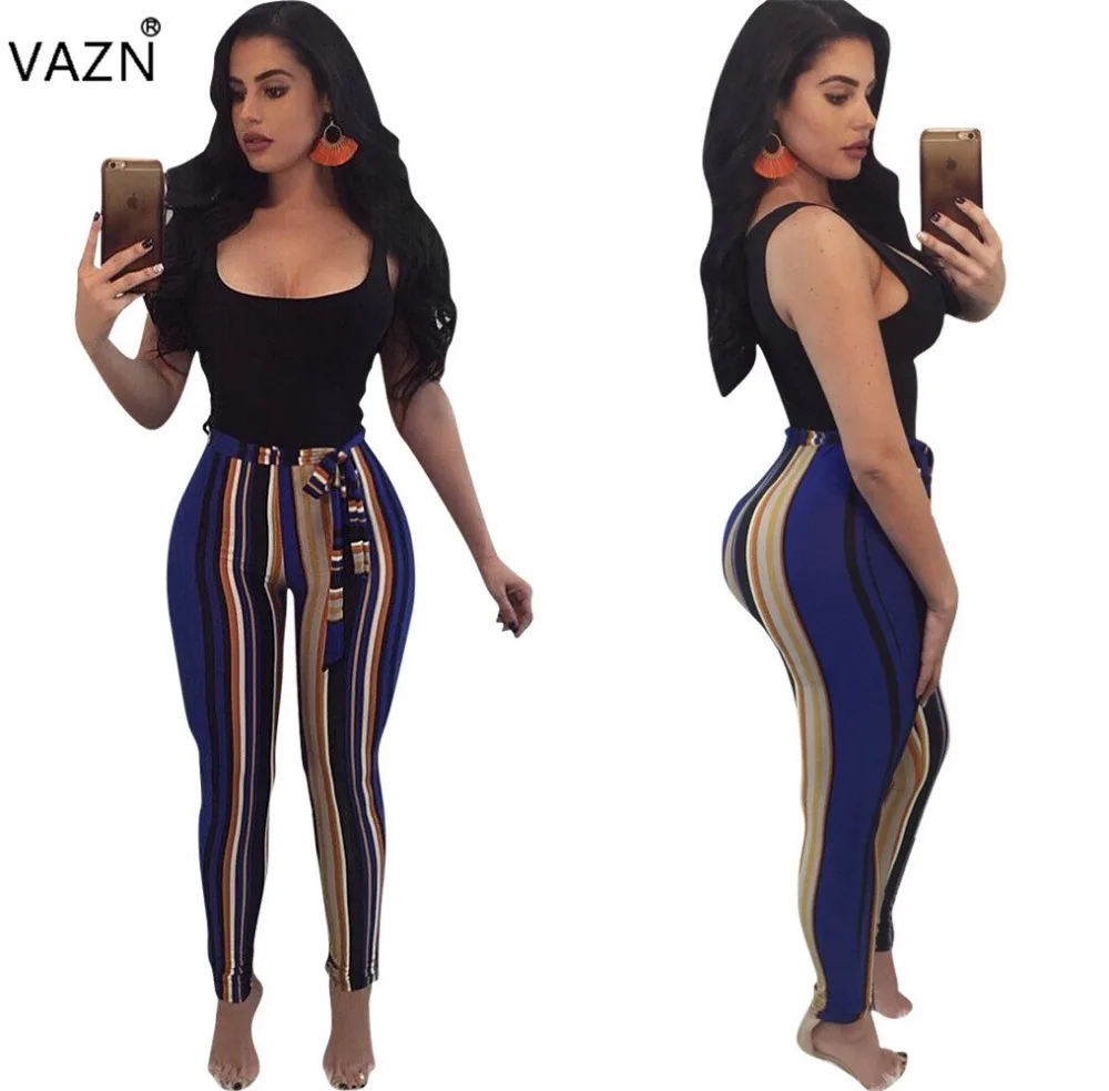 Vazn 2017 сексуальный дизайн одежды Bodycon Брюки для девочек полной длины принт Брюки для девочек Высокая Талия Для женщин Брюки для девочек H832