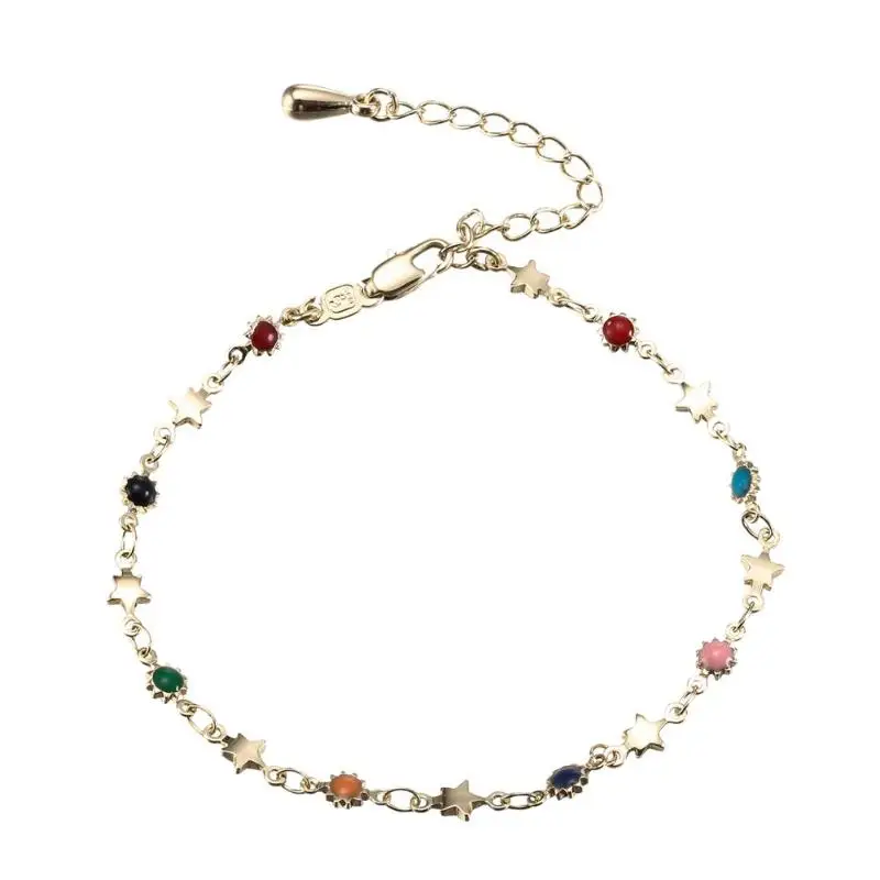 

Fashion Women Zircon Star Sun Foot Chain Barefoot Anklet Casual Jewelry Summer Beach Foot Jewelry Fashion Style