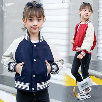 

2019 spring jacket for girls kids sports coat for girls baseball clothing windbreaker Outerwear jacket for girls embroidered
