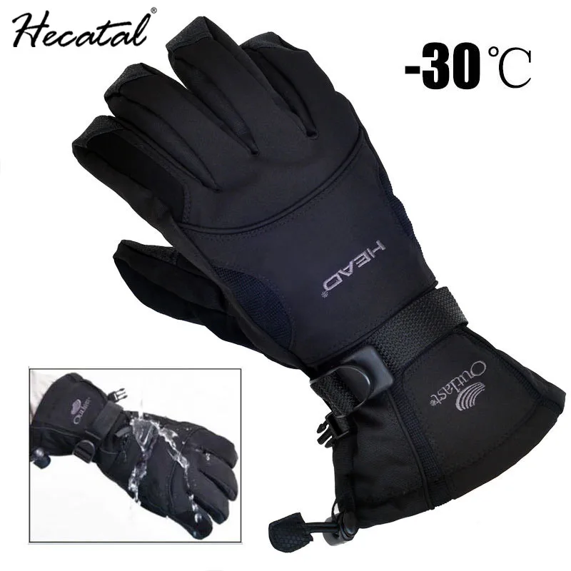 

Men's Ski Gloves Fleece Snowboard Gloves Snowmobile Motorcycle Riding 2018 Winter Gloves Windproof Waterproof Unisex Snow Gloves