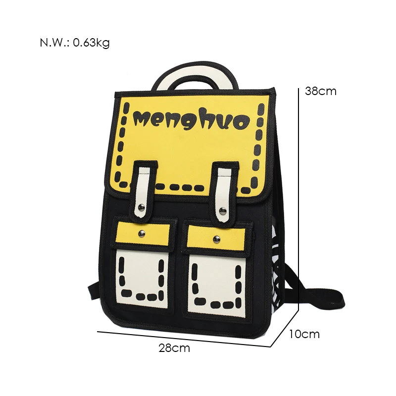 Menghuo 3D Anime Bag Cartoon Women Backpack School Bag 3D Style Canvas 2D Travel Drawing Book Mochila for Teenagers Girl Mochila (31)