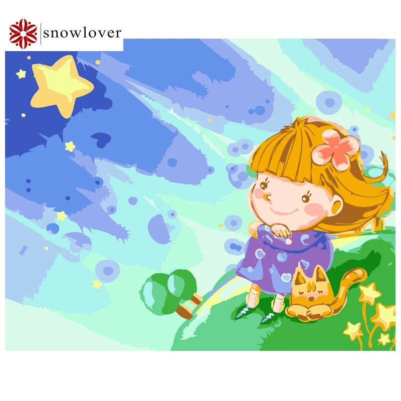 Snowlover 5D Full DIY Diamond Embroidery square Portrait Painting Cross Stitch 3D Mosaic Needlework T1228 | Дом и сад