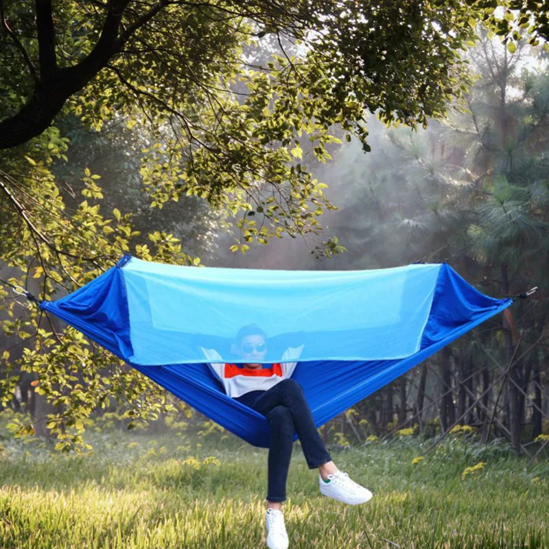 

Newest Parachute Mosquito Net Hammock Outdoor Hammocks Hanging Sleeping Bed 275*140cm Double People Swing