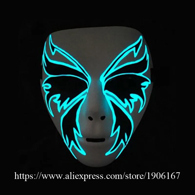 New Year Flash El Wire Led Glowing Beauty Christmas Party Mask Hot Sale02