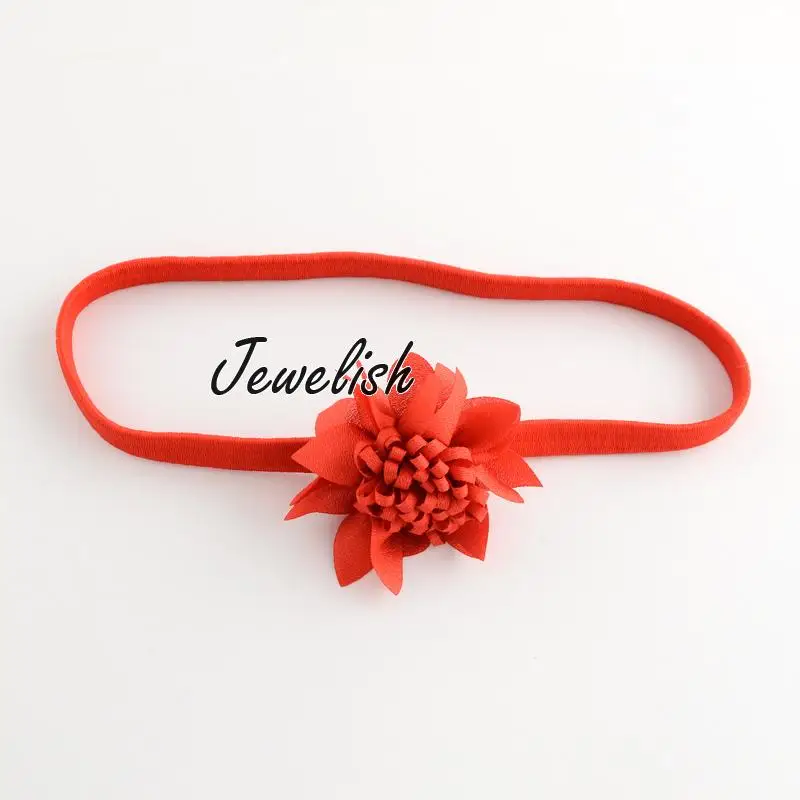 Elastic Baby Headbands, Flower Girl Hair Accessories, Cloth, FireBrick