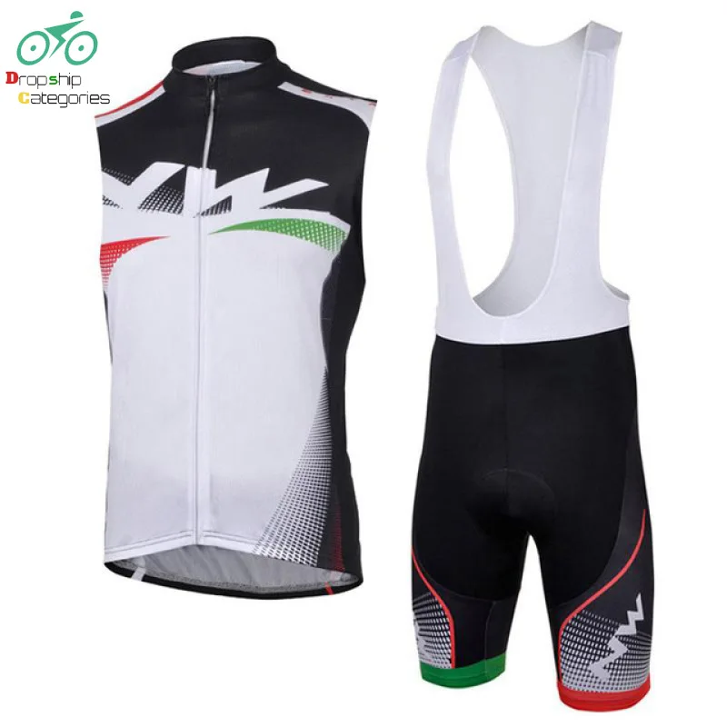 

DsC Nw Team Men Nw Cycling Jersey Set Sleeveless Bike Cycling Clothing Breathable Bicycle Bib Shorts Set Maillot Ciclismo