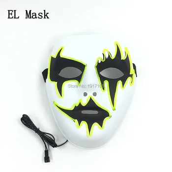 

Free Shipping 10 pcs 10 Colors Available EL wire mask Party props by Sound Activated LED Mask For Halloween Decoration