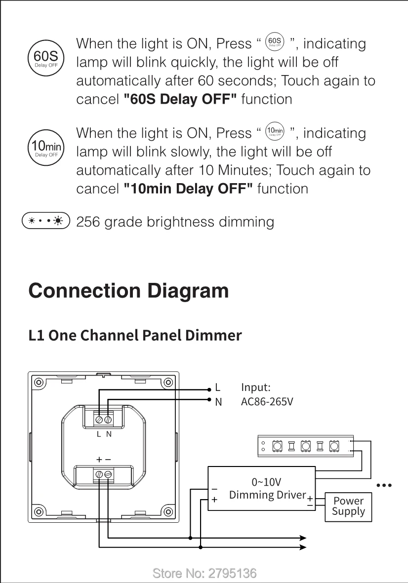 Mi светильник L1 настенный светодиодный сенсорный Панель диммер 1-канальный 0~ 10В AC100~ 240V Макс 20mA/канал Выход для одноцветный светодиодный светильник