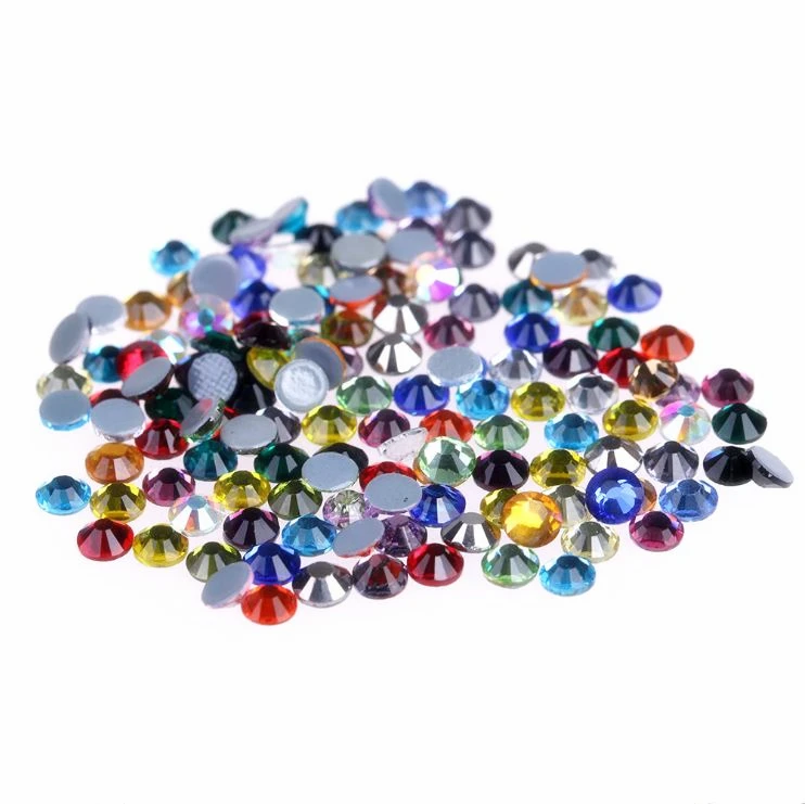 Mixed colors Flat back Crystal Rhinestones Super Bright Glass Hotfix