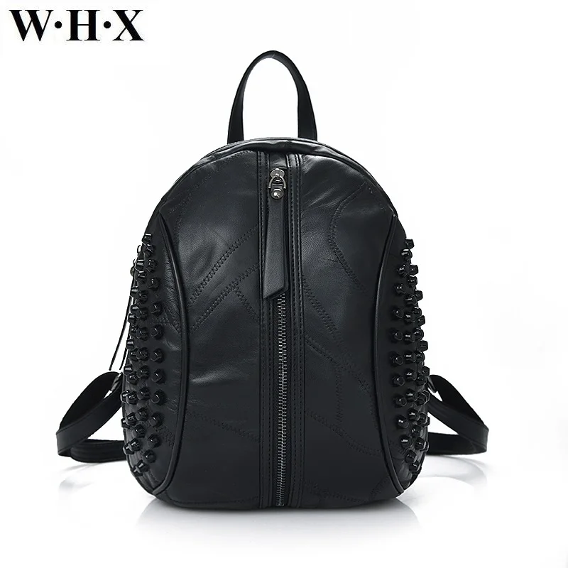 

WHX Women Backpack Bag Fashion Casual Female Genuine Leather Backpacks Girls Knapsack Designers Satchel School student Book Bag