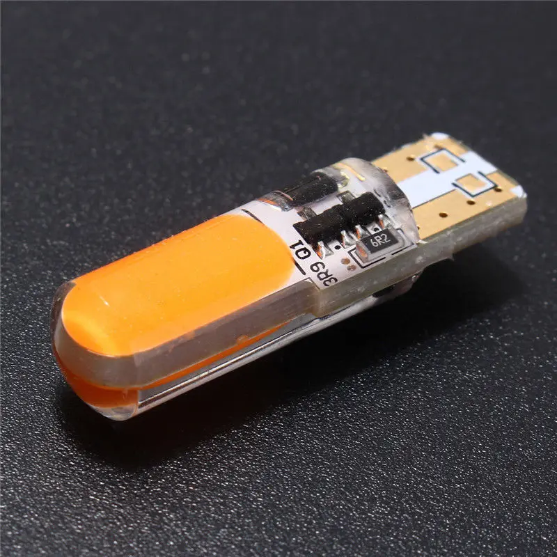 2pcs/set T10 W5W COB LED Car Silica Flash Strobe Width Light Bulb Orange