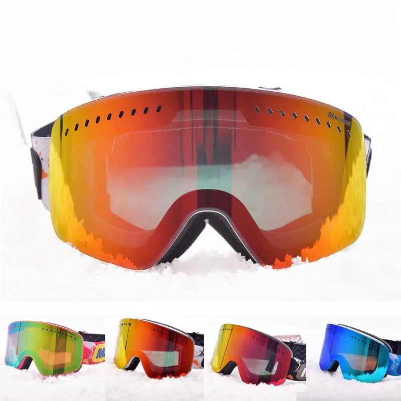 Double Lenses Anit fog Ski Goggles for Men Women UV400 Snow Glasses