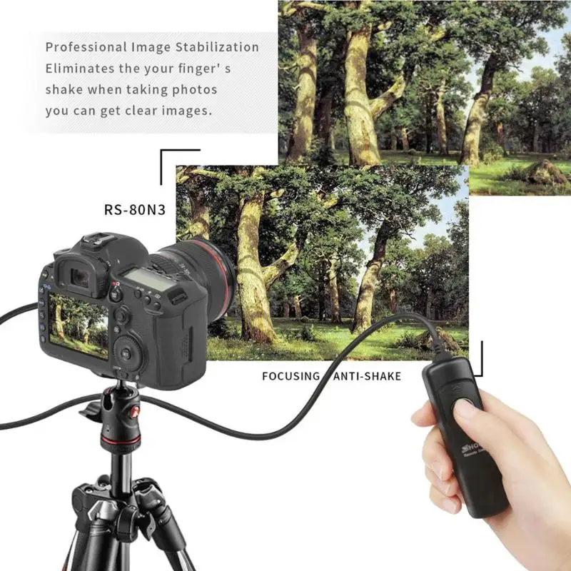 RS-80N3 удаленного Кабель дистанционного затвора выпуска кабель для Canon 80D 70D 60D 5D3 5D4 7D2