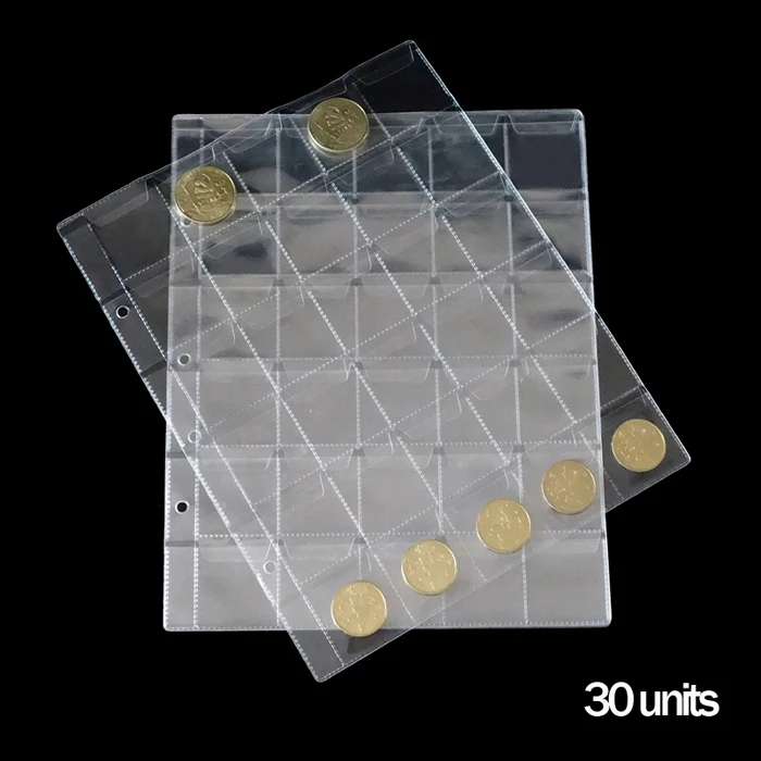 

10Pages/Lot 30 pieces/Page storage coins album sheets of Coin Album Loose-leaf inners of Coin Holders free shipping