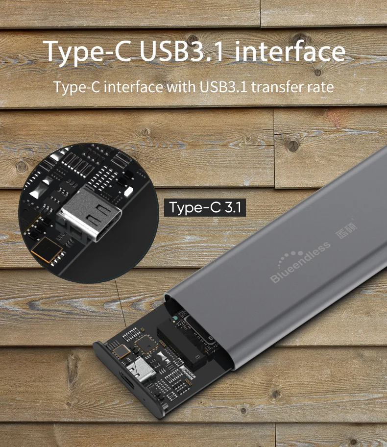 type-c usb3.0 msata SSD чехол Корпус черный алюминиевый чехол