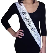 Классический невесты, черный, белый, с буквенным принтом, с кружевным поясом, на бретельках, для кур, для ночного торжества, для душа, для девочек, лента для вечеринки, на плече