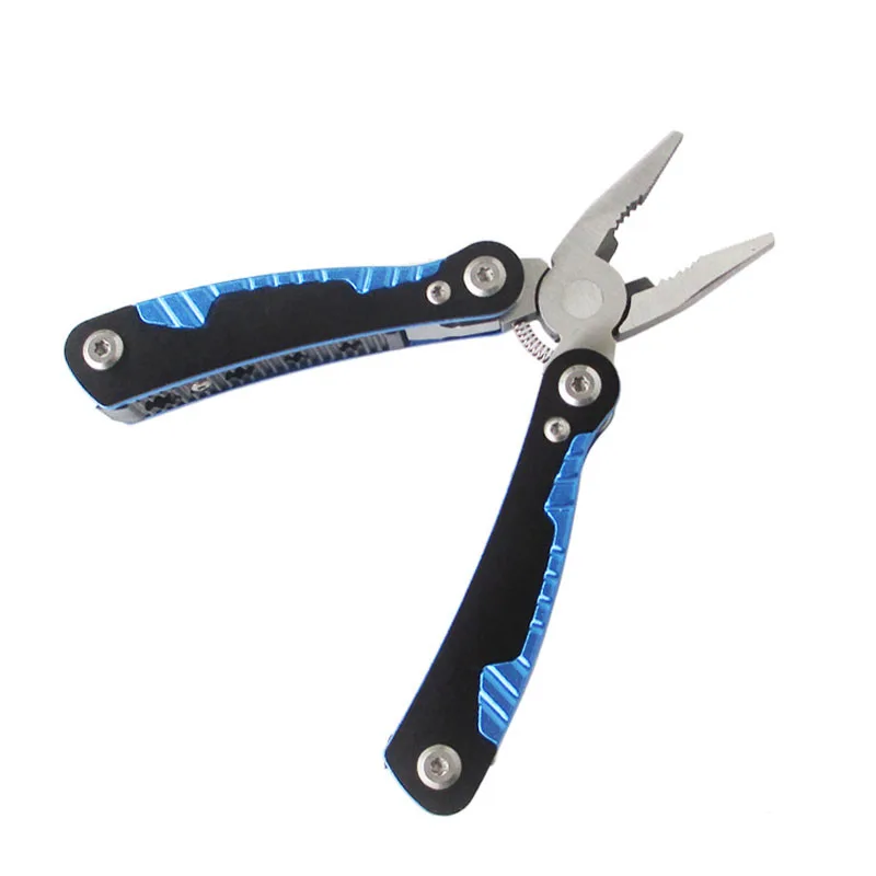 

10 in 1 Multipurpose MINI Pocket Plier Outdoor Folding portableTool all-black belt mountaineering buckle multi-functional pliers