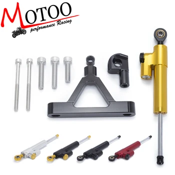 

Motoo - CNC Steering Damper Stabilizer with Bracket Safty Control Mounting Kit for Kawasaki ZX-6R 2007 2008