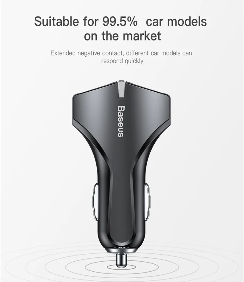 Baseus Quick Charge 3,0 Автомобильное зарядное устройство 5V3A QC3.0 турбо быстрая зарядка автомобильное зарядное устройство двойной USB Автомобильное зарядное устройство для мобильного телефона для iPhone7 X