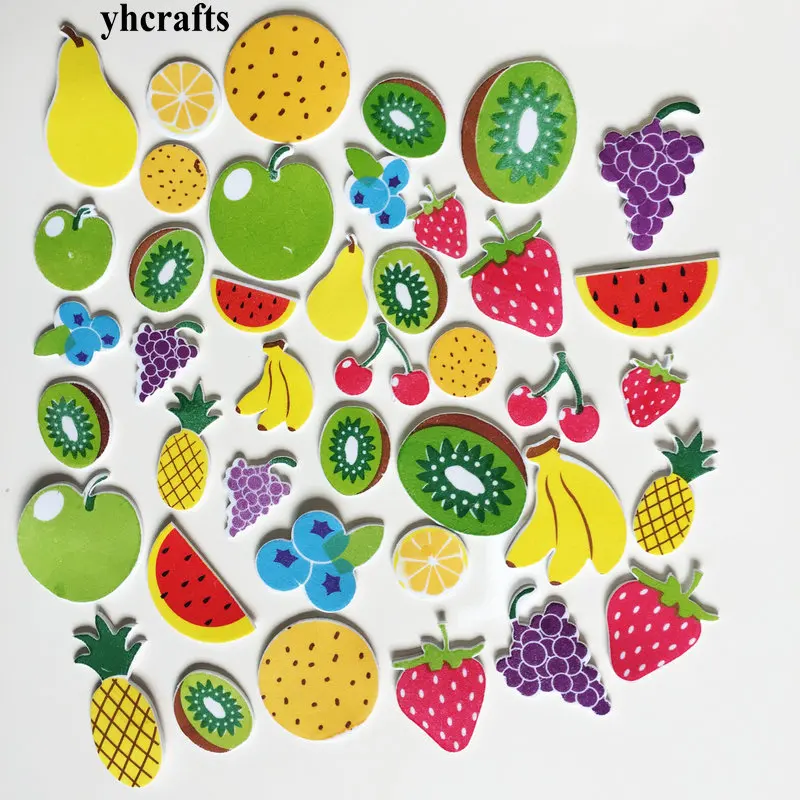 1 пакет/Партия. Наклейки из пены с изображением улыбающегося цветка, Обучающие Игрушки для раннего развития, детский сад, поделки своими руками, цветные Обучающие креативные поделки - Цвет: 40PCS fruit