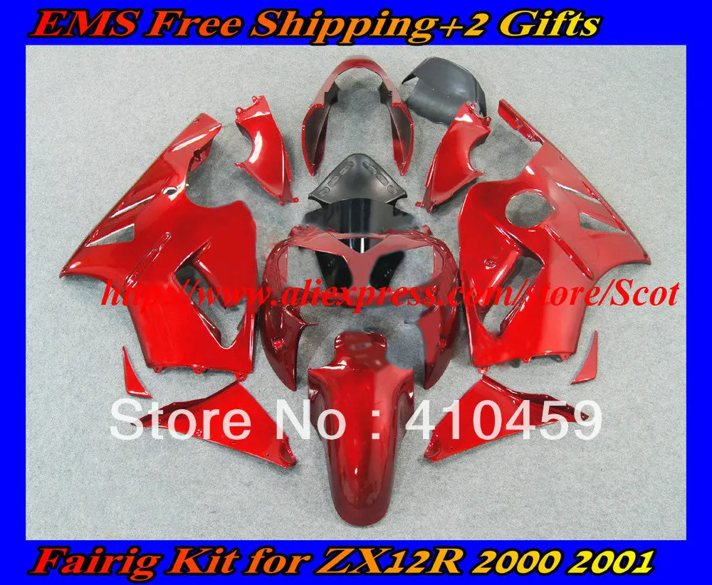 

Fashion red Fairing kit for KAWASAKI Ninja ZX12R 02 03 04 05 ZX 12R 2002 2003 2004 2005 ZX-12R 02-05 Fairings set+7gifts