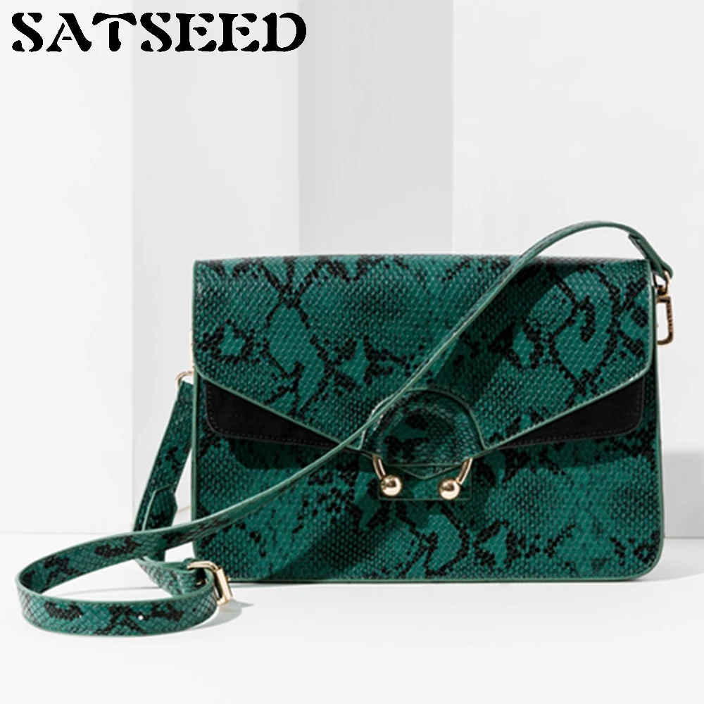 

Fashion 2017 Women Bags Autumn Winter Fashion Retro Emerald Snake Female Shoulder Crossbody Bags Satchels Flaps Hasp Hard
