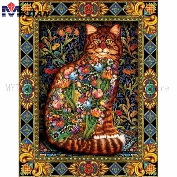 18100521B LG Cat Tapestry Mandala Mosaic Diamond Painting Full Square Round Drill 5D Art Wall Sticker DIY Diamond Drawing Set Home Decor