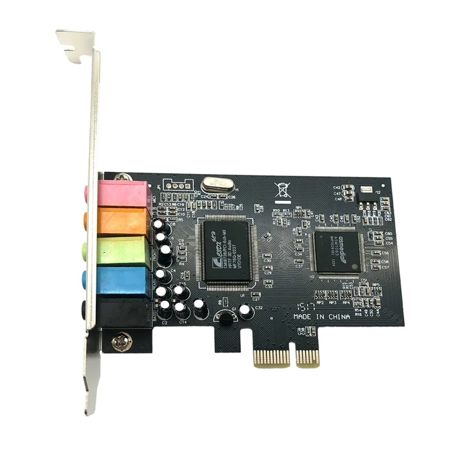 Звуковая карта PCI-E, аудио интерфейс, 5 портов, PCI Express, 5,1 каналов, стерео, объемная звуковая карта, 3,5 мм, адаптер звуковой карты для компьютера