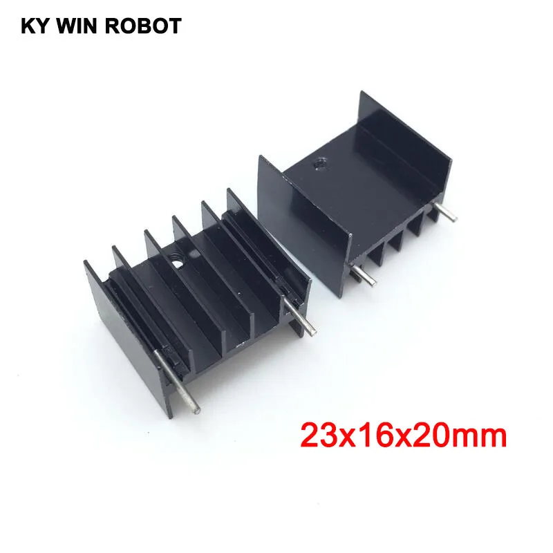 

10pcs black Aluminium TO-220 23x16x20mm Heatsink TO 220 Heat Sink Transistor Radiator TO220 Cooler Cooling 23*16*20MM With 2pins