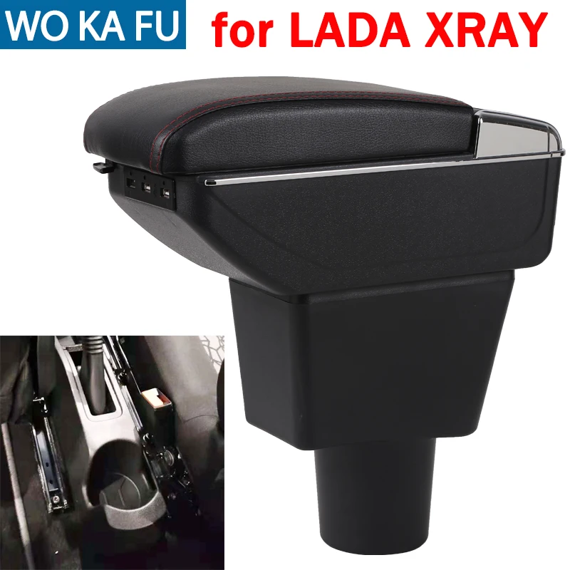 

For LADA XRAY armrest box caja universal car center console caja modification accessories double raised with USB