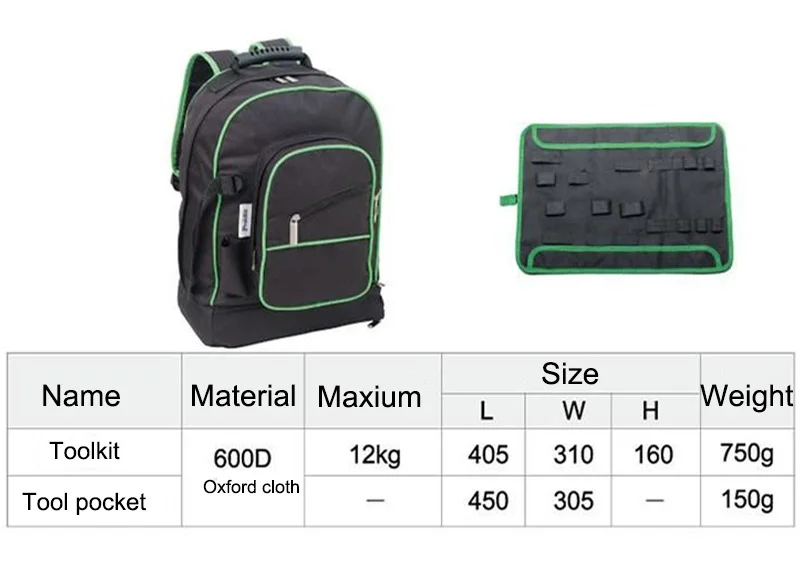 Pro'sKit 9ST-307 многофункциональный электрик Инструмент Рюкзак универсальная дорожная сумка Двойные Плечи сумка для инструмента большое хранение