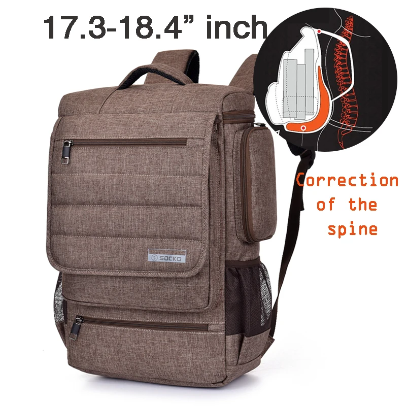

2019 Correction spine Laptop Backpack 17.3/18.4 inch Large capacity Travel School Backpacks For Man Woman Universal Waterproof