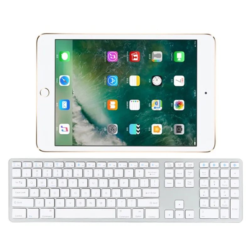 Ультра тонкая Bluetooth беспроводная клавиатура 104 клавиш для APPLE iOS iPad клавиатура Android Windows ноутбук игровая для дома и офиса