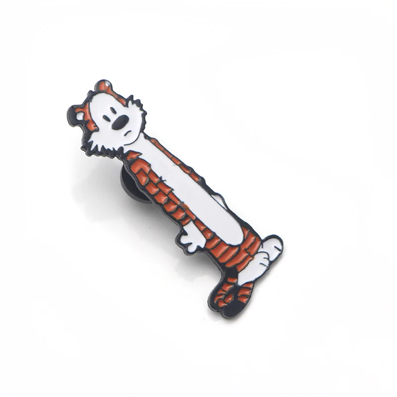 P3680 Dongmanli Hobbes Tigger милые металлические эмалированные булавки и броши для нагрудных штифтов рюкзак сумки значок крутые подарки