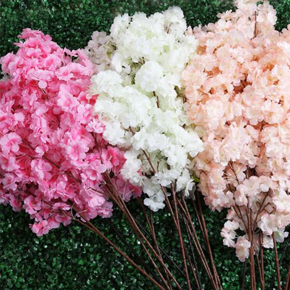 

Artificial 1 Branchlet High-end Simulation Cherry Blossoms Plant Flowers Japanese-style Fake Wedding Home Decoration