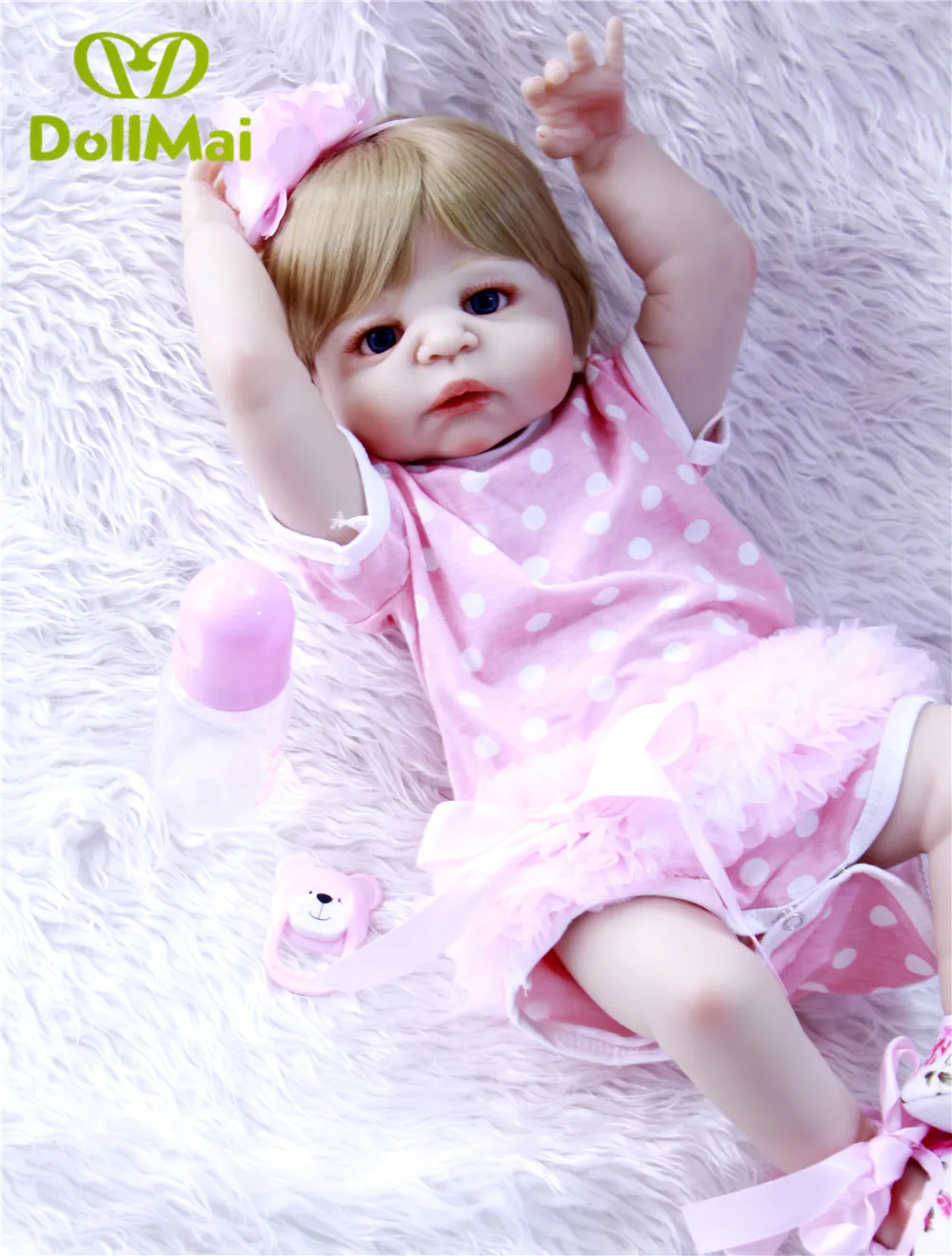 Полный Силиконовый reborn baby dolls 57 см настоящая девочка bebe Кукла reborn can bathe Детские Подарочные игрушки куклы Boneca reborn