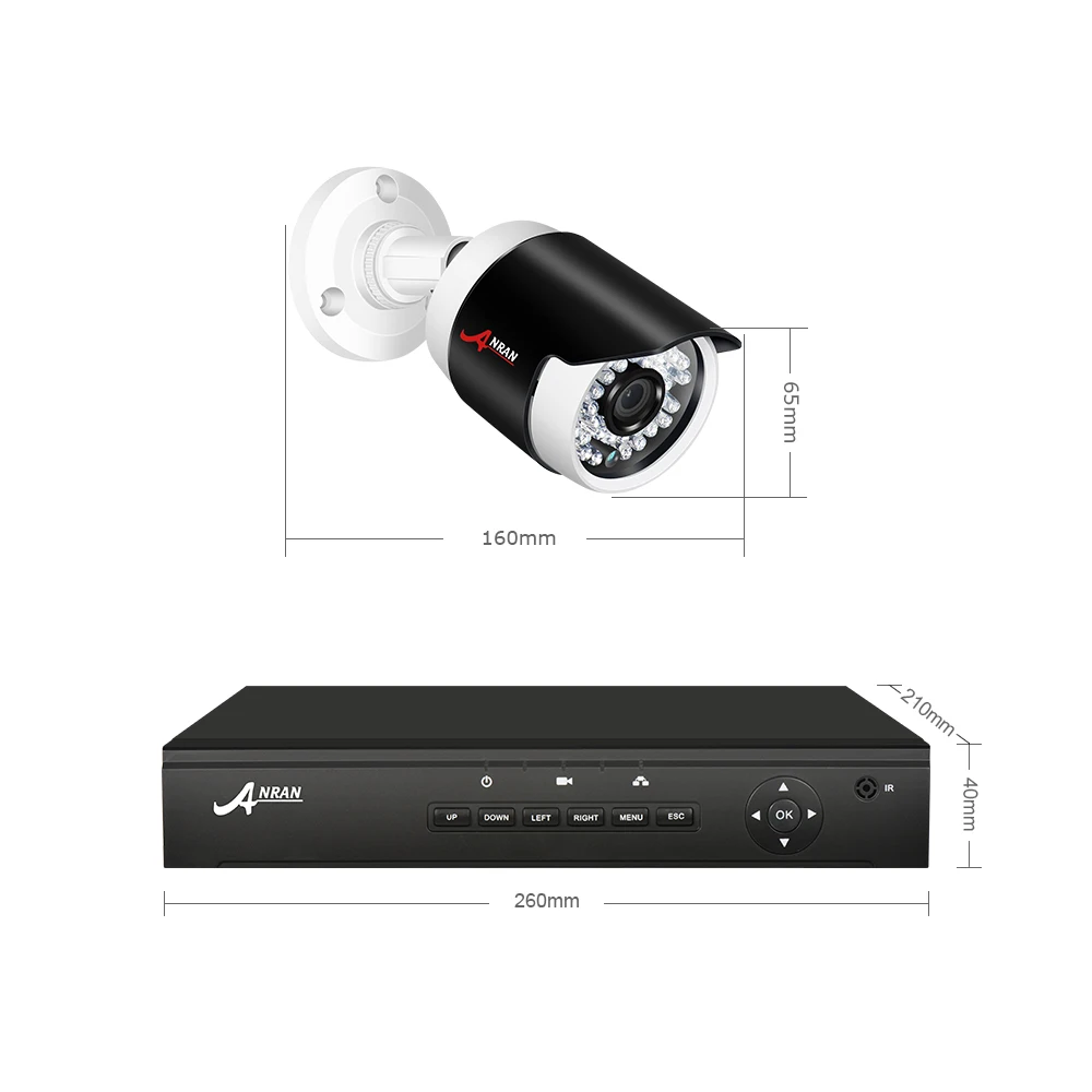ANRAN P2P 1080P Full HD 4CH POE NVR 36 IR дневная и Ночная уличная Водонепроницаемая FTP