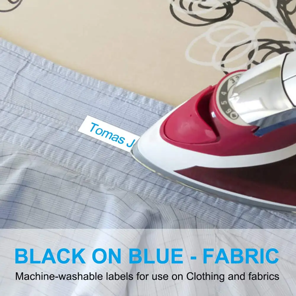 Compatible for Dymo LetraTag Fabric Iron on Label Tape Work with Dymo LetraTag LT-100H LT-100T Label Maker 12mm x 2m, 2-Pack