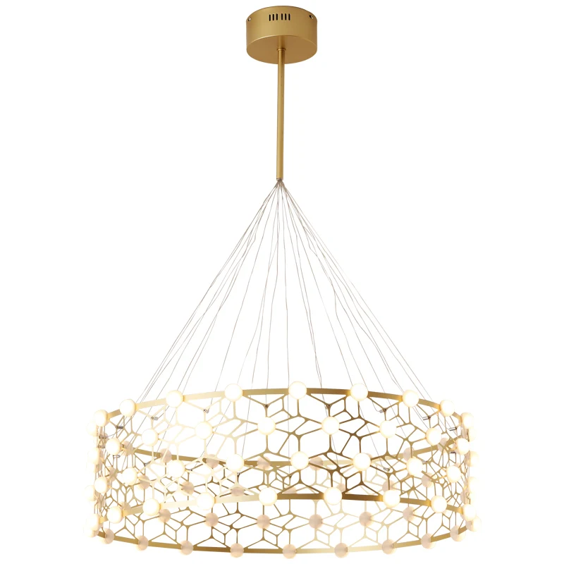 

Nordic Pendant Lights Post Modern Light Luxury Designer Gold Ring Wave Model Simple Bedroom Foyer Creative LED Lighting fixture