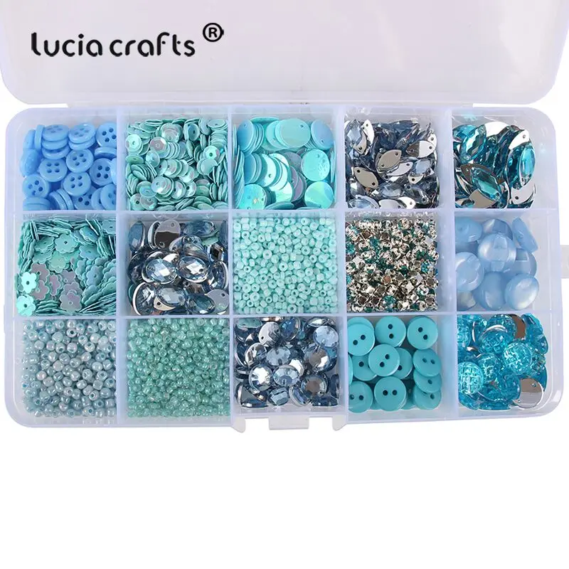 1Box 2-18mm Mixed Shapes Sew On Beads Buttons Sequin Rhinestone Craft For DIY Jewelry Making Garment Dress Shoe Caps Accessories - Цвет: Color 2