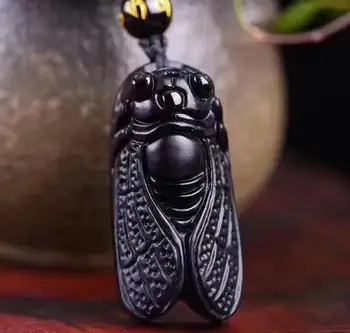 

Natural Scrub Obsidian Carved Gold Pendant Pendant for men and women o8#