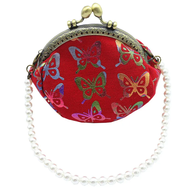 Женский кошелек с принтом бабочки, держатель для карт, портмоне, клатч, Сумочка#0 - Цвет: Red