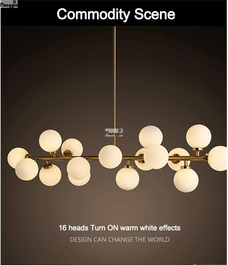 Lengte 1000 мм goud/Цварт magic bean led hanglampen жизни eetkamer Винкель moderne led striplight glas вешалка лампа armaturen