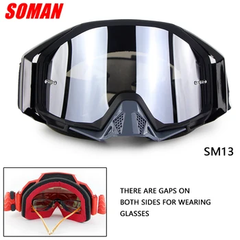 

Soman SM13 Motocross Off Road Glasses For Nearsighted Glasses Inside Motorcycle Racing Goggle Motor Bike Gafa