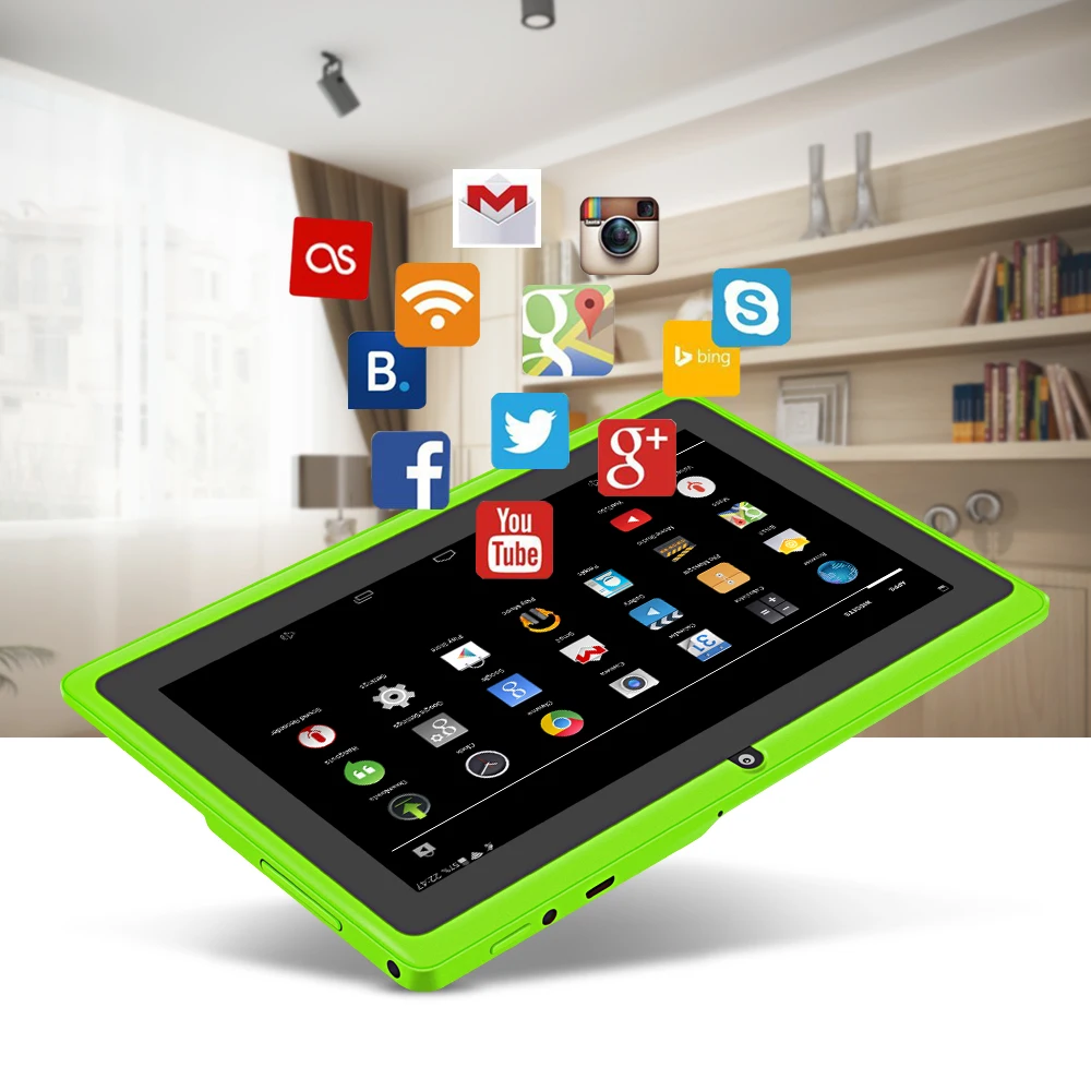 Yuntab Q88 7 дюймов Wifi белый Цвет Tablet Android4.4, 4 ядра, 8G ROM 512 M RAM, двойной Камера, внешний 3G, Allwinner A33