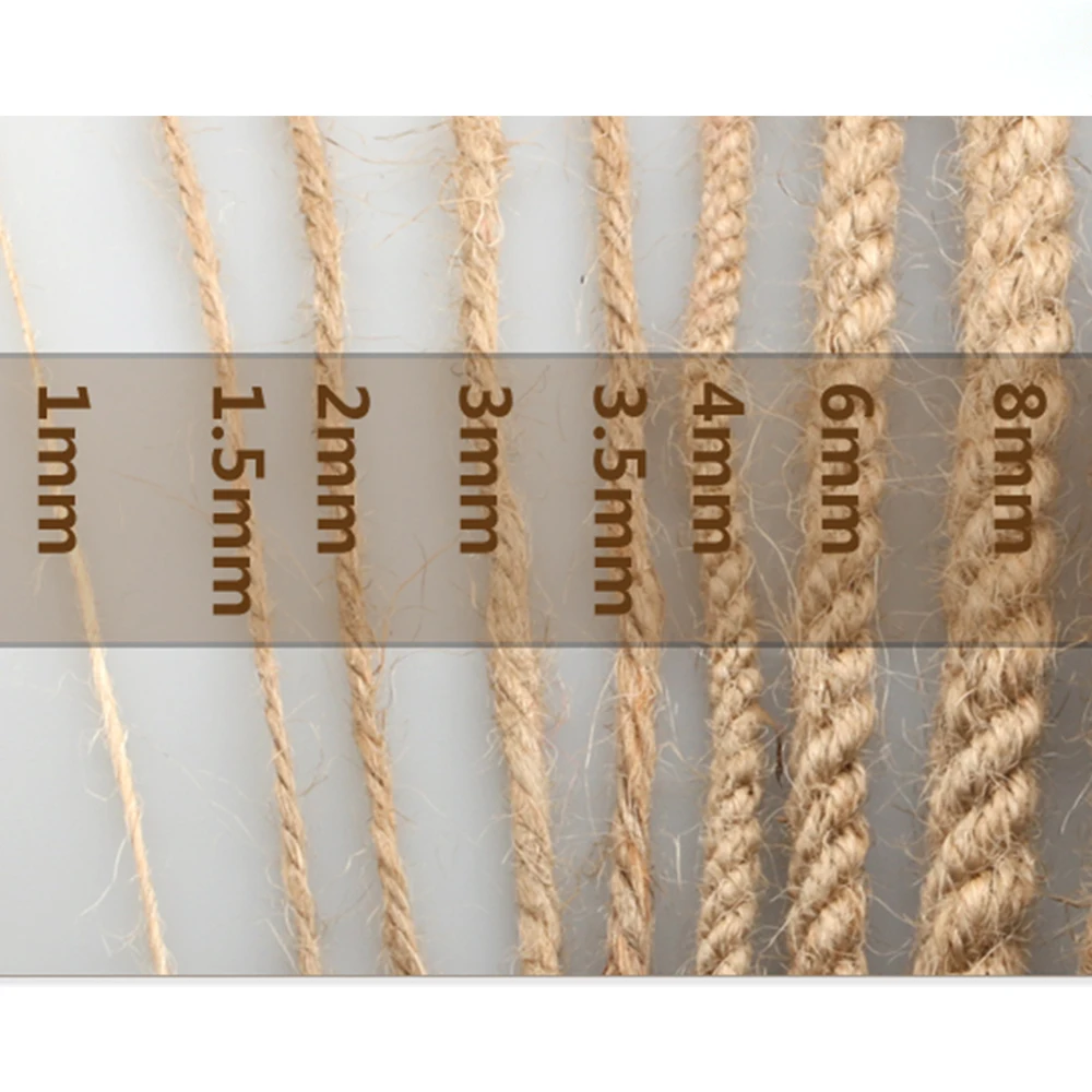 50M Natural Burlap Hessian Jute Twine Cord Hemp Rope String Gift Packing Xmas