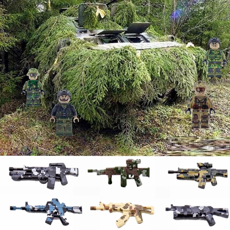 

LegoING Military Set Arms Police Model AK47 Building Block Figures Toy Guns WW2 War horse Legoings Weapon Kids Toy Gifts Baby