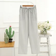 Весенне-летние хлопковые Женские базовые штаны для сна, клетчатые повседневные Прямые брюки с бантом, свободные штаны для сна с карманами, размер M-XL