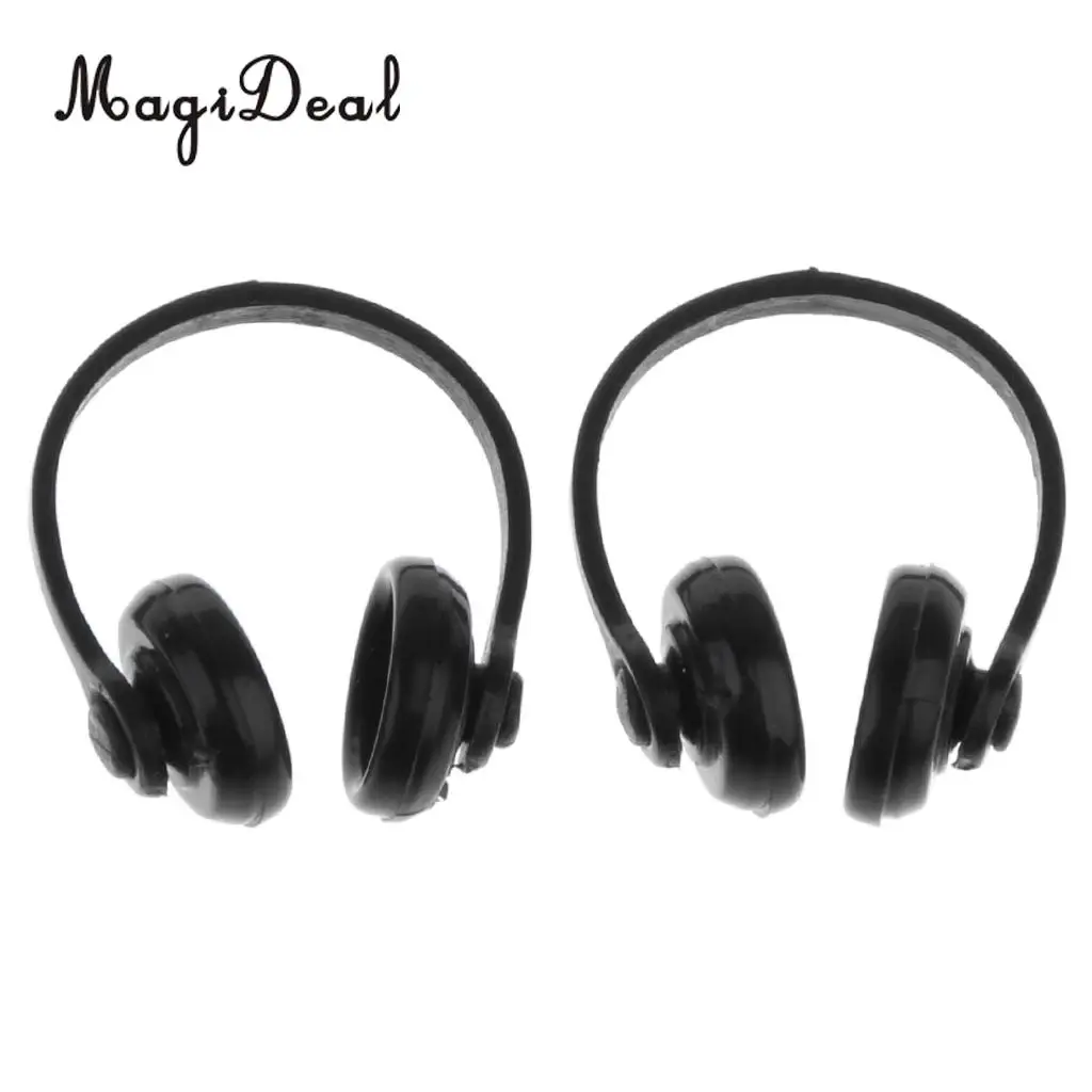 2Pcs Highly Detailed Wireless Earphone Headphones Model for Dollhouse Miniature Decor Dolls Accs Children Toys