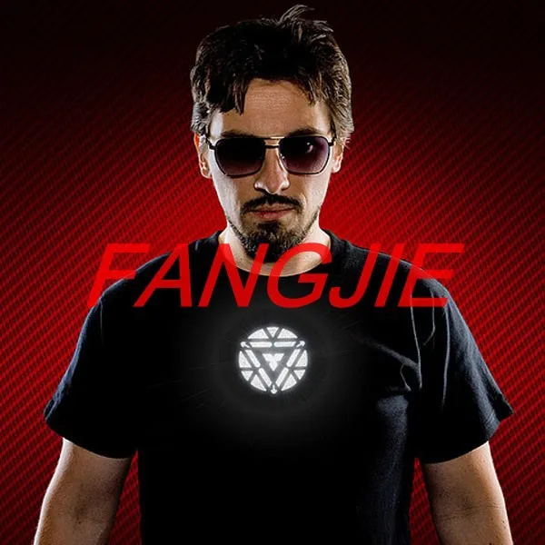 

sound activated Christmas Party Using (The Avengers) Iron Man LED T-Shirt EL T shirts 3 designs no need music Free shipping